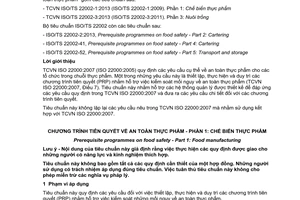 Tiêu chuẩn quốc gia TCVN ISO/TS 22002-1:2013 (ISO/TS 22002-1:2009) về Chương trình tiên quyết an toàn thực phẩm - Phần 1: Chế biến thực phẩm