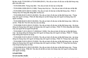 Tiêu chuẩn quốc gia TCVN 6396-80:2013 (EN 81-80:2003) về Yêu cầu an toàn về cấu tạo và lắp đặt thang máy - Thang máy đang sử dụng - Phần 80: Yêu cầu về cải tiến an toàn cho thang máy chở người và thang máy chở người và hàng