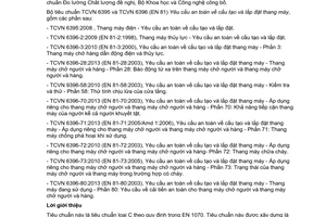 Tiêu chuẩn quốc gia TCVN 6396-28:2013 (EN 81-28:2003) về Yêu cầu an toàn về cấu tạo và lắp đặt thang máy – Thang máy chở người và hàng – Phần 28: Báo động từ xa trên thang máy chở người và thang máy chở người và hàng