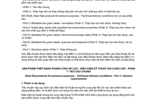 Tiêu chuẩn quốc gia TCVN 9985-1:2013 (ISO 9328-1:2011) về Sản phẩm thép dạng phẳng chịu áp lực - Điều kiện kỹ thuật khi cung cấp - Phần 1: Yêu cầu chung