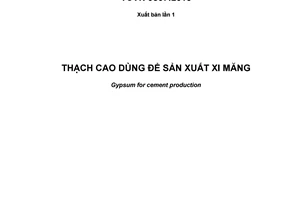 Tiêu chuẩn Việt Nam TCVN 9807:2013 về Thạch cao để sản xuất xi măng