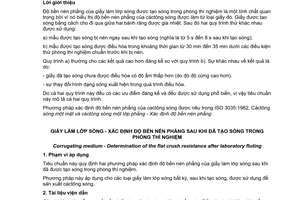 Tiêu chuẩn quốc gia TCVN 6897:2010 (ISO 7263:2008) về Giấy làm lớp sóng - Xác định độ bền nén phẳng sau khi đã tạo sóng trong phòng thí nghiệm