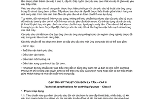Tiêu chuẩn quốc gia TCVN 8532:2010 (ISO 5199 : 2002) về Đặc tính kỹ thuật của bơm ly tâm - Cấp II
