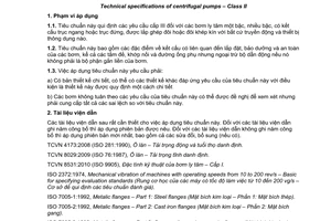 Tiêu chuẩn quốc gia TCVN 8533:2010 (ISO 9908:1993) về Đặc tính kỹ thuật của bơm ly tâm - Cấp III