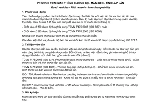 Tiêu chuẩn quốc gia TCVN 7477:2010 (ISO 3842:2006) về Phương tiện giao thông đường bộ - Mâm kéo - Tính lắp lẫn