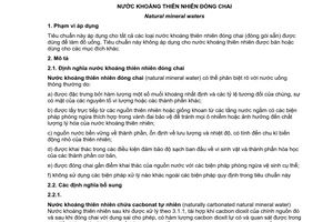 Tiêu chuẩn quốc gia TCVN 6213:2010 (CODEX STAN 108-1981, REV.2-2008) về Nước khoáng thiên nhiên đóng chai