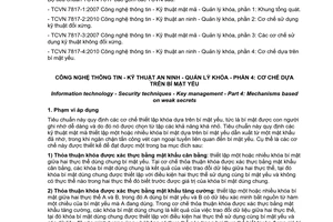 Tiêu chuẩn quốc gia TCVN 7817-4:2010 (ISO/IEC 11770-4:2006) về Công nghệ thông tin - Kỹ thuật an ninh quản lý khoá - Phần 4: Cơ chế dựa trên bí mật yếu