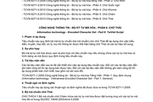 Tiêu chuẩn quốc gia TCVN 8271-6:2010 về Công nghệ thông tin - Bộ ký tự mã hóa - Phần 6: Chữ Thái