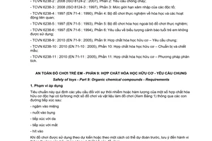 Tiêu chuẩn quốc gia TCVN 6238-9:2010 (EN 71-9 : 2005) về An toàn đồ chơi trẻ em - Phần 9: Hợp chất hóa học hữu cơ - Yêu cầu chung