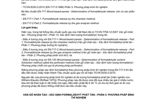 Tiêu chuẩn quốc gia TCVN 8330-3:2010 (EN 717-3:1996) về Ván gỗ nhân tạo - Xác định formaldehyt phát tán - Phần 3: Formaldehyt phát tán bằng phương pháp bình thí nghiệm