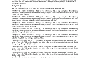 Tiêu chuẩn quốc gia TCVN6613-1-1:2010 (IEC 60332-1-1 : 2004) về Thử nghiệm cáp điện và cáp quang trong điều kiện cháy - Phần 1-1: Thử nghiệm cháy lan theo chiều thẳng đứng đối với một dây có cách điện hoặc một cáp - Trang thiết bị thử nghiệm