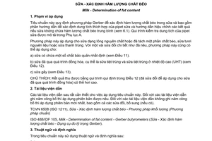 Tiêu chuẩn quốc gia TCVN 5504:2010 (ISO 2446:2008/IDF 226:2008) về Sữa - Xác định hàm lượng chất béo