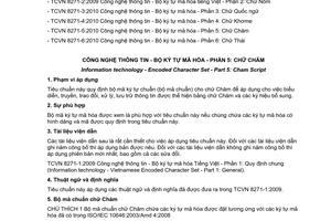 Tiêu chuẩn quốc gia TCVN 8271-5:2010 về Công nghệ thông tin - Bộ ký tự mã hóa - Phần 5: Chữ Chăm