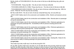 Tiêu chuẩn quốc gia TCVN 6396-58:2010 (EN 81-58:2003) về Yêu cầu an toàn về cấu tạo và lắp đặt thang máy - Kiểm tra và thử - Phần 58: Thử tính chịu lửa của cửa tầng
