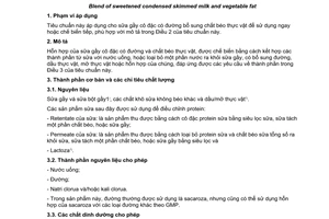 Tiêu chuẩn quốc gia TCVN 8437:2010 (CODEX STAN 252-2006) về Sữa gầy cô đặc có đường bổ sung chất béo từ thực vật