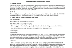 Tiêu chuẩn quốc gia TCVN 8430:2010 (CODEX STAN 221-2001, Amd.1-2008) về Phomat không ủ chín bao gồm cả phomat tươi