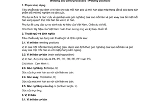 Tiêu chuẩn quốc gia TCVN 6364:2010 (ISO/FDIS 6947: 2010) về Hàn và các quá trình liên quan - Vị trí hàn