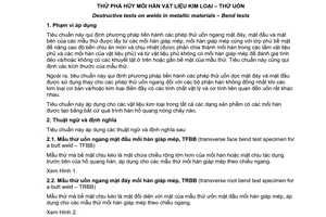 Tiêu chuẩn quốc gia TCVN 5401:2010 (ISO 5173: 2009) về Thử phá hủy mối hàn vật liệu kim loại - Thử uốn