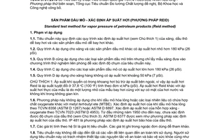 Tiêu chuẩn quốc gia TCVN 5731:2010 (ASTM D 323-08) về Sản phẩm dầu mỏ - Xác định áp suất hơi (Phương pháp Reid)