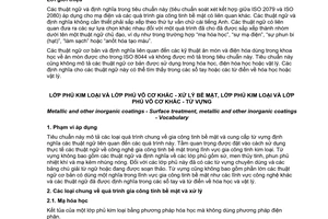 Tiêu chuản quốc gia TCVN 8571:2010 (ISO 2080:2008) về Lớp phủ kim loại và lớp phủ vô cơ khác - Xử lý bề mặt, lớp phủ kim loại và lớp phủ vô cơ khác - Từ vựng