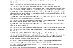 Tiêu chuẩn quốc gia TCVN 6627-3:2010 (IEC 60034-3:2007) về Máy điện quay – Phần 3: Yêu cầu cụ thể đối với máy phát đồng bộ truyền động bằng tuabin hơi hoặc tuabin khí