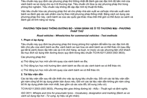 Tiêu chuẩn quốc gia TCVN 8529:2010 (ISO 3894:2005) về Phương tiện giao thông đường bộ - Vành bánh xe ô tô thương mại - Phương pháp thử