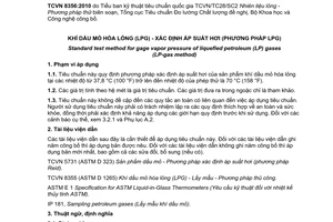 Tiêu chuẩn quốc gia TCVN 8356:2010 (ASTM 1267-07) về Khí dầu mỏ hóa lỏng (LPG) - Xác định áp suất hơi (Phương pháp LPG)