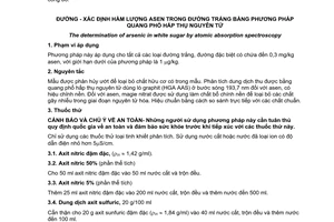 Tiêu chuẩn quốc gia TCVN 8463:2010 (GS 2/3-23:2005) về Đường - Xác định hàm lượng asen trong đường trắng bằng phương pháp quang phổ hấp thụ nguyên tử