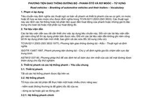 Tiêu chuẩn quốc gia TCVN 6821:2010 (ISO 611:2003) về Phương tiện giao thông đường bộ - Phanh ô tô và rơ moóc - Từ vựng