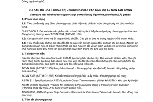 Tiêu chuẩn quốc gia TCVN 8359:2010 (ASTM 1838-07) về Khí dầu mỏ hóa lỏng (LPG) - Phương pháp xác định độ ăn mòn tấm đồng