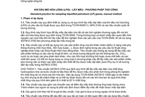Tiêu chuẩn quốc gia TCVN 8355:2010 (ASTM 1265-05) về Khí dầu mỏ hóa lỏng (LPG) – Lấy mẫu – Phương pháp thủ công