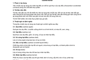 Tiêu chuẩn Việt Nam TCVN 4850:2010 về nhân hạt điều