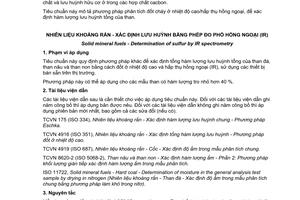 Tiêu chuẩn quốc gia TCVN 8622:2010 (ISO 19579:2006) về Nhiên liệu khoáng rắn - Xác định lưu huỳnh bằng phép đo phổ hồng ngoại ( IR )