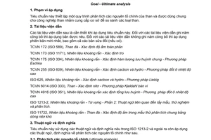 Tiêu chuẩn quốc gia TCVN 8621:2010 (ISO 17247:2005) về Than - Phân tích các nguyên tố chính