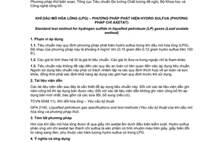 Tiêu chuẩn quốc gia TCVN 8361:2010 (ASTM D 2420-07) về Khí dầu mỏ hóa lỏng (LPG) - Phương pháp phát hiện hydro sulfua (phương pháp chì axetat)