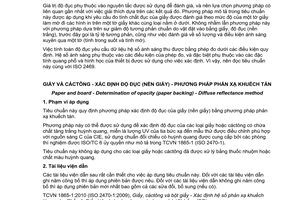 Tiêu chuẩn quốc gia TCVN 6728:2010 (ISO 2471:2008) về Giấy và cáctông - Xác định độ đục (nền giấy) - Phương pháp phản xạ khuyếch tán