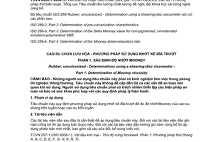 Tiêu chuẩn quốc gia TCVN 6090-1:2010 (ISO 289-1:2005) về Cao su chưa lưu hoá - Phương pháp sử dụng nhớt kế đĩa trượt - Phần 1: Xác định độ nhớt Mooney
