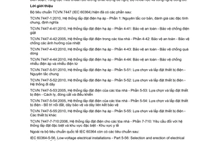 Tiêu chuẩn quốc gia TCVN 7447-4-44:2010 (IEC 60364-4-44:2007) về Hệ thống lắp đặt điện hạ áp – Phần 4-44: Bảo vệ an toàn - Bảo vệ chống nhiễu điện áp và nhiễu điện từ