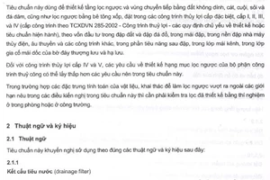 Tiêu chuẩn Việt Nam TCVN 8422:2010 về công trình thủy lợi - thiết kế tầng lọc ngược công trình thủy công