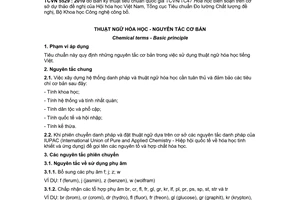 Tiêu chuẩn quốc gia TCVN 5529:2010 về Thuật ngữ hóa học - Nguyên tắc cơ bản