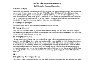 Tiêu chuẩn quốc gia TCVN 6417:2010 (CAC/GL 66-2008) về Hướng dẫn sử dụng hương liệu