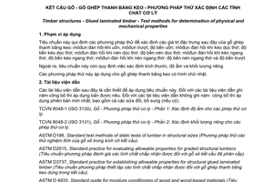 Tiêu chuẩn quốc gia TCVN 8574:2010 (ISO 8375:2009) về Kết cấu gỗ - Gỗ ghép thanh bằng keo - Phương pháp thử xác định các tính chất cơ lý