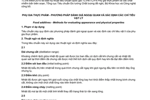 Tiêu chuẩn quốc gia TCVN 6469:2010 về Phụ gia thực phẩm - Phương pháp đánh giá ngoại quan và xác định các chỉ tiêu vật lý