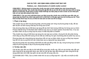 Tiêu chuẩn quốc gia TCVN 6088:2010 (ISO 248 : 2005) về Cao su thô - Xác định hàm lượng chất bay hơi