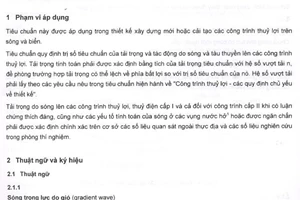Tiêu chuẩn Việt Nam TCVN 8421:2010 về công trình thủy lợi - tải trọng và lực tác dụng lên công trình do sóng và tàu
