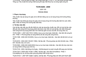Tiêu chuẩn quốc gia TCVN 8208:2009 về Giày vải