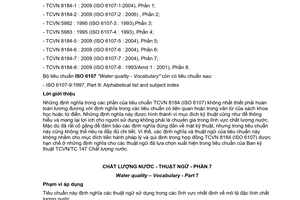 Tiêu chuẩn quốc gia TCVN 8184-7:2009 (ISO 6107 - 7 : 2004) về Chất lượng nước - Thuật ngữ - Phần 7