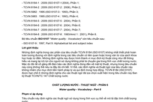 Tiêu chuẩn quốc gia TCVN 8184-6:2009 (ISO 6107-6 : 2004) về Chất lượng nước - Thuật ngữ - Phần 6