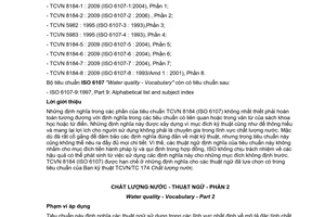 Tiêu chuẩn quốc gia TCVN 8184-2:2009 (ISO 6107 - 2 : 2006) về Chất lượng nước - Thuật ngữ - Phần 2