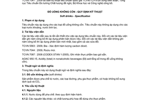Tiêu chuẩn Việt Nam TCVN 7041:2009 về đồ uống không cồn - Quy định kỹ thuật